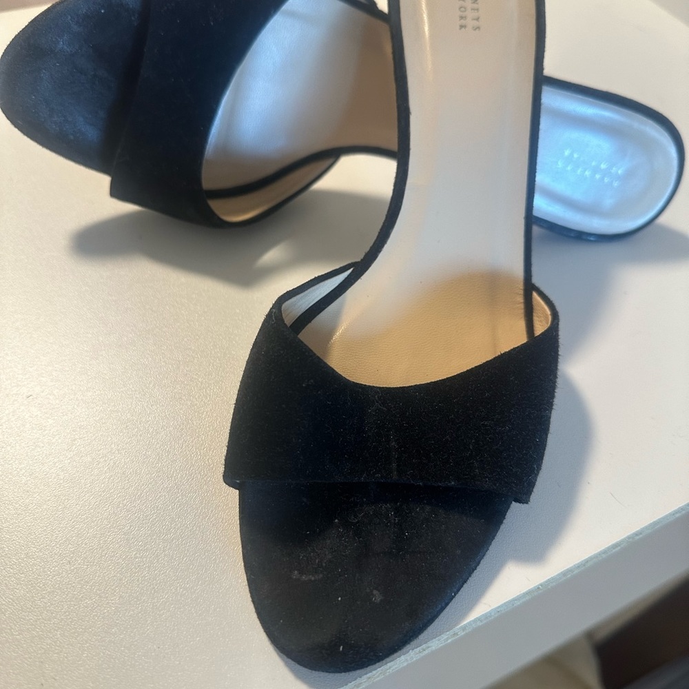 Barneys New York Black suede heels  sz 38.5